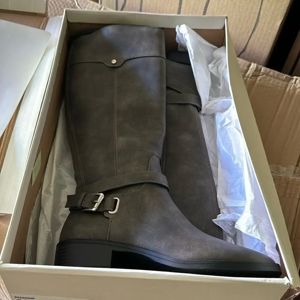 Style & Co. Womens Bennon Zipper Block Heel Knee-High Boots